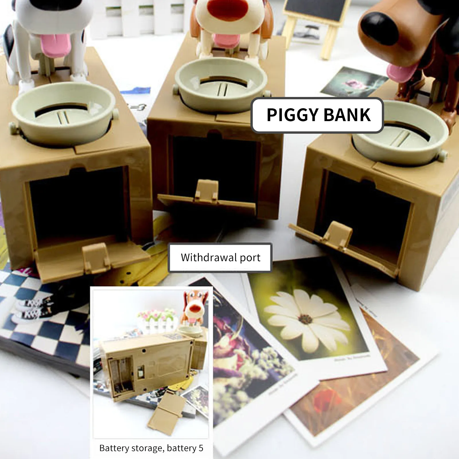 

Automated Dog Steal Coin Bank Bank Money Saving Box Gift Cute Electronic Piggy Banks Cartoon Robotic Dog Steal Coin Bank #2021