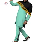 По индивидуальному заказу в африканском стиле мужские костюмы Дашики одежда женские рубашки с цветочным принтом + длинные штаны с карманами, комплект из 2 предметов Анкара наряд блузка WYN1157