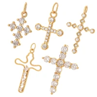 crosses cute dangle jewelry charms jewelry making pendant charms for earrings necklace bracelet gold copper cubic zircon