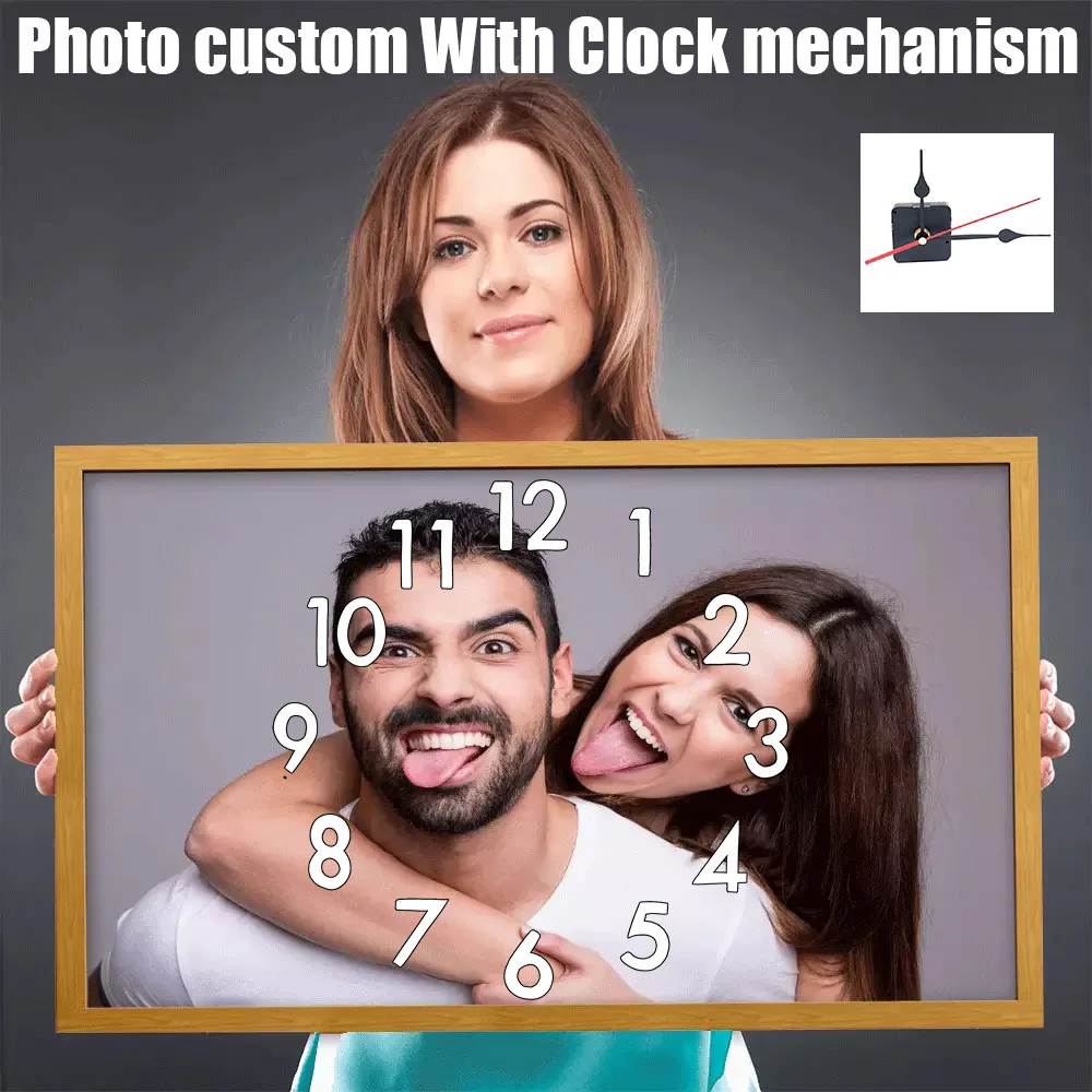 

Dpuspr "Photo custom with clock" Diamond Painting Cross Stitch Kit Full Square/ Round Mosaic 5D Embroidery Personal Custom Gift