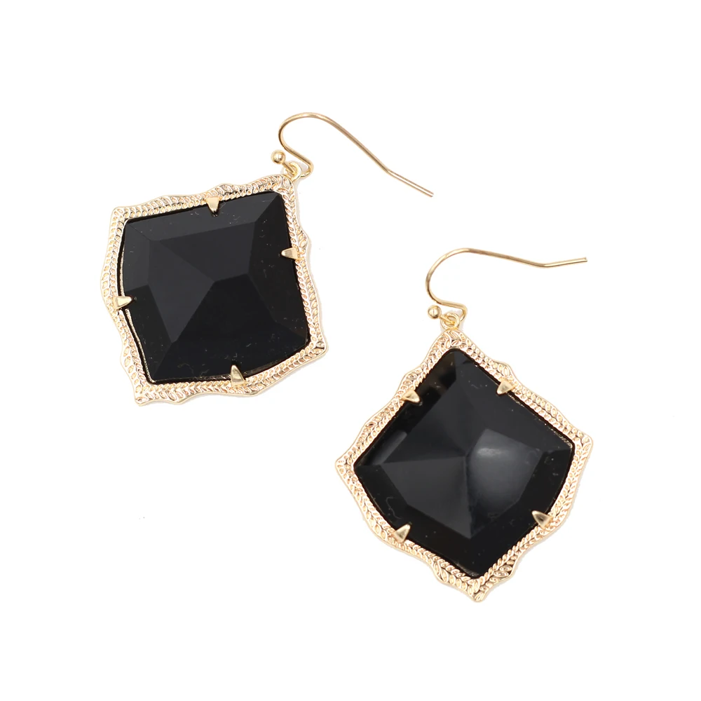 

2019 July Cooper New 3D Cute Kite Acrylic Stone Inlay Drop Earrings Women Fashion Square Kyrie Dangle Earrings Wholesale
