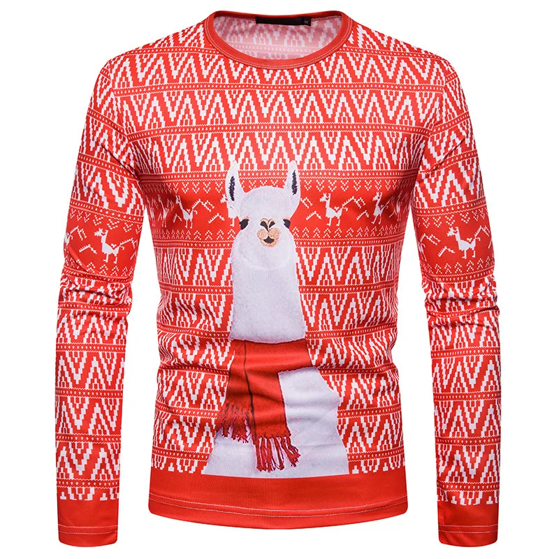 

New Autumn Christmas T-shirt Men 3D Printed Long Sleeve TShirts Fashion Christmas Day Pattern Men Tops Tees High qulaity
