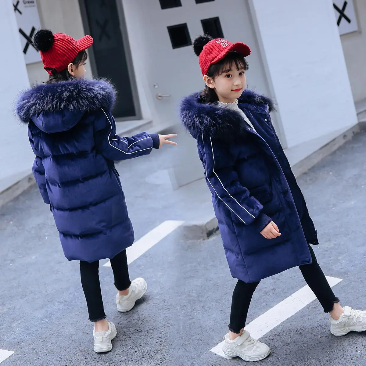 

2019Children's down jacket girls' mid long new Korean children's wear girls' middle and big children's winter coat