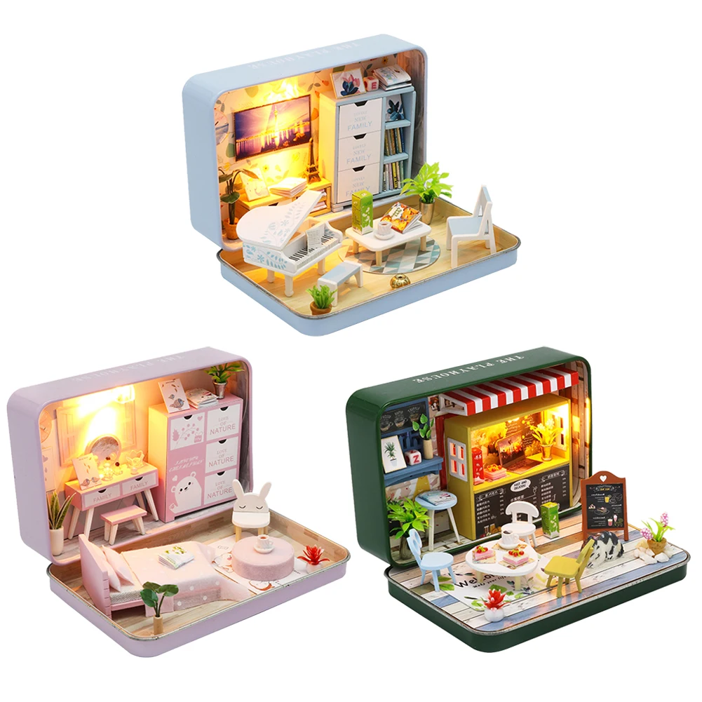

Classic Educational Assemble Toys 3 Styles Creative DIY Dollhouse Toys Doll House Model for Kids Birthday Gift