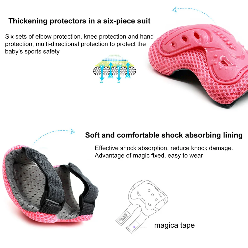 6 шт. детский наколенник для катания на роликах|Лыжные нагрудники| |