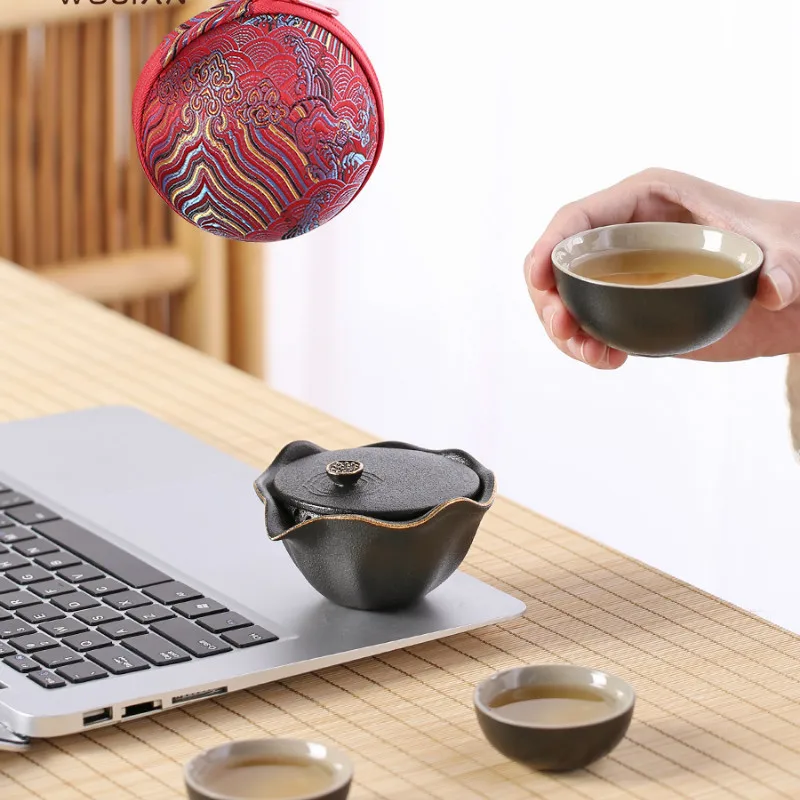 

Creative Ceramics Teaware Sets Portable Travel Handmade Fine Bone Afternoon Teaware Sets Juego De Te Home Kitchen DB60CJ