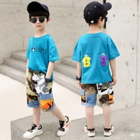 children clothes summer baby teenage boy clothing boys short sleeves t shirt shorts 2pcssets kids tracksuits 4 6 8 10 12 years