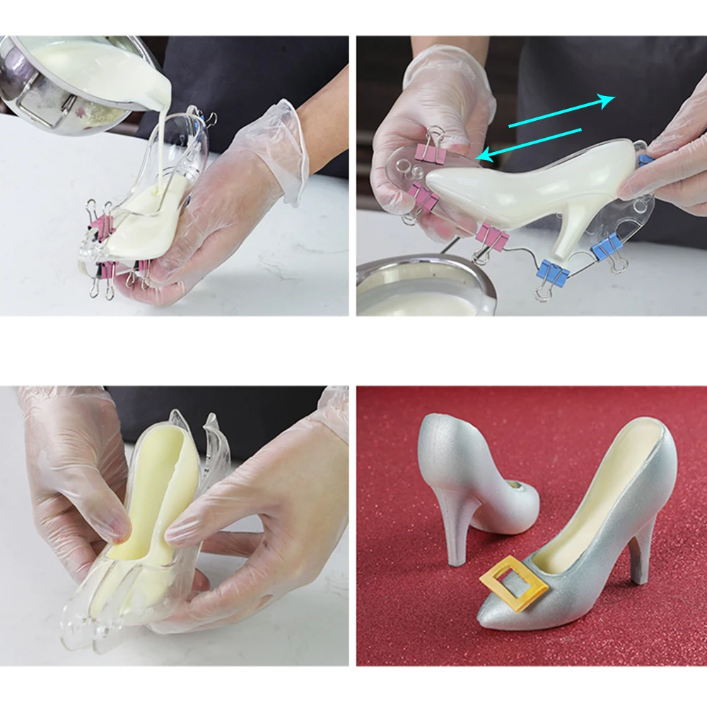 

Plastic Mini 3D Mold High Heel Shoe Shape DIY Chocolate Candy Sugar Paste Mold Cake Decorating Tools For Home Baking Kitchen