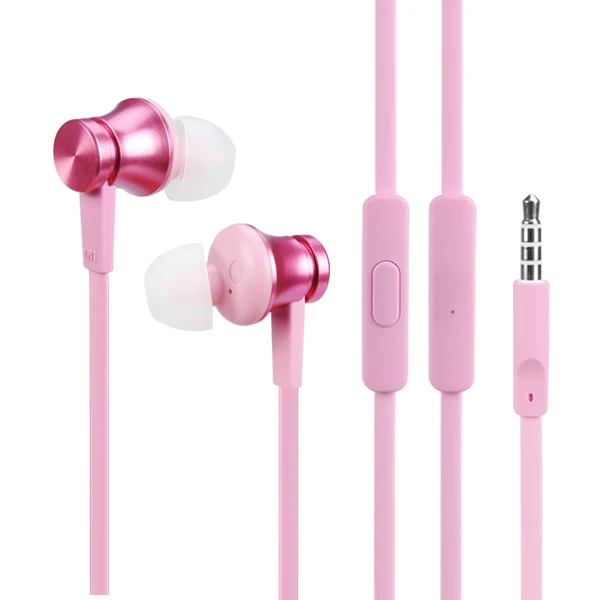 Pink Xiaomi 3,5 мм наушник-вкладыш наушники 1,25 мм наушники с микрофоном для samsung Xiaomi huawei наушники гарнитура - Цвет: Pink