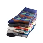 Носки мужские хлопковые в полоску, удобные дышащие, с сетчатым платьем, Счастливого цвета, размер 38-44, весна 2021