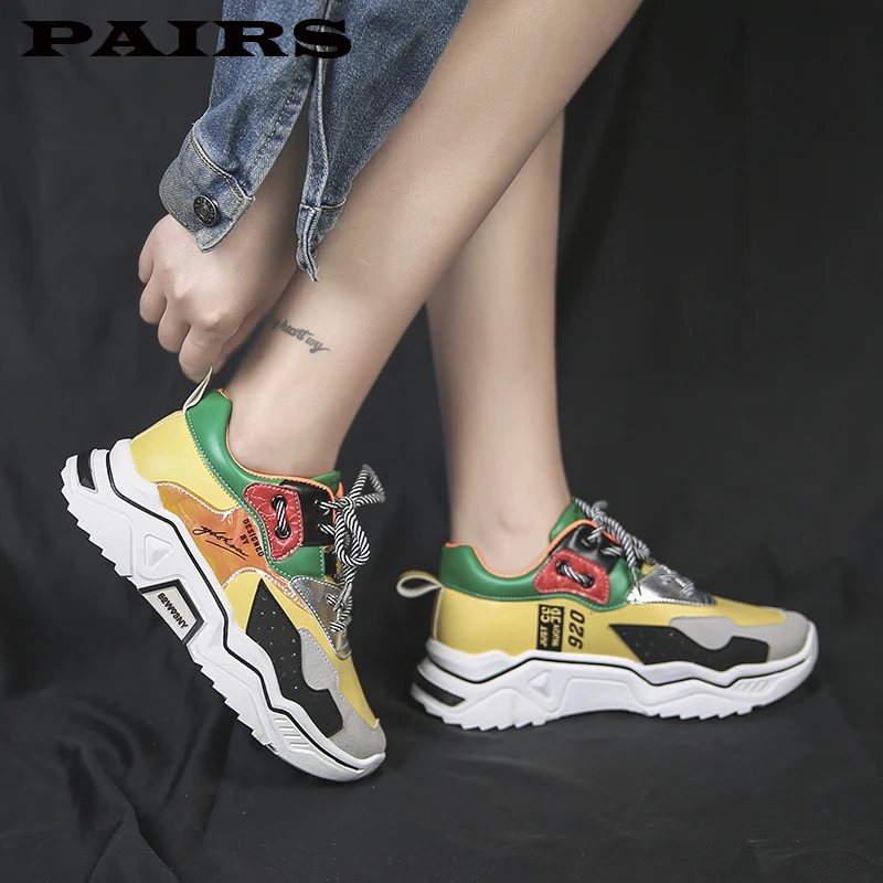 Женские кроссовки на платформе массивные Яркие с вулканизированной подошвой