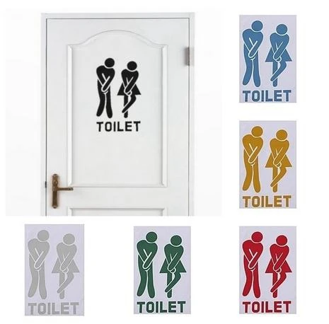 ПВХ наклейки на стену для дам и джентльменов украшение туалетной двери ванной