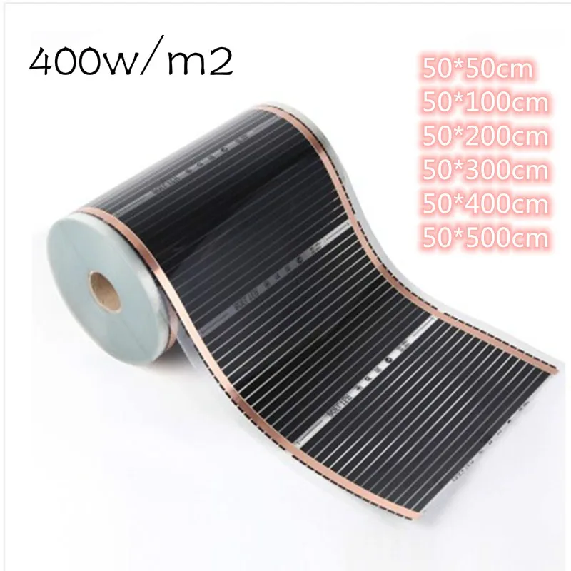 50cm width All Sizes 400w/m2 Infrared Carbon AC220V Underfloor Heating Film Low Electrical Warm Mat | Обустройство дома