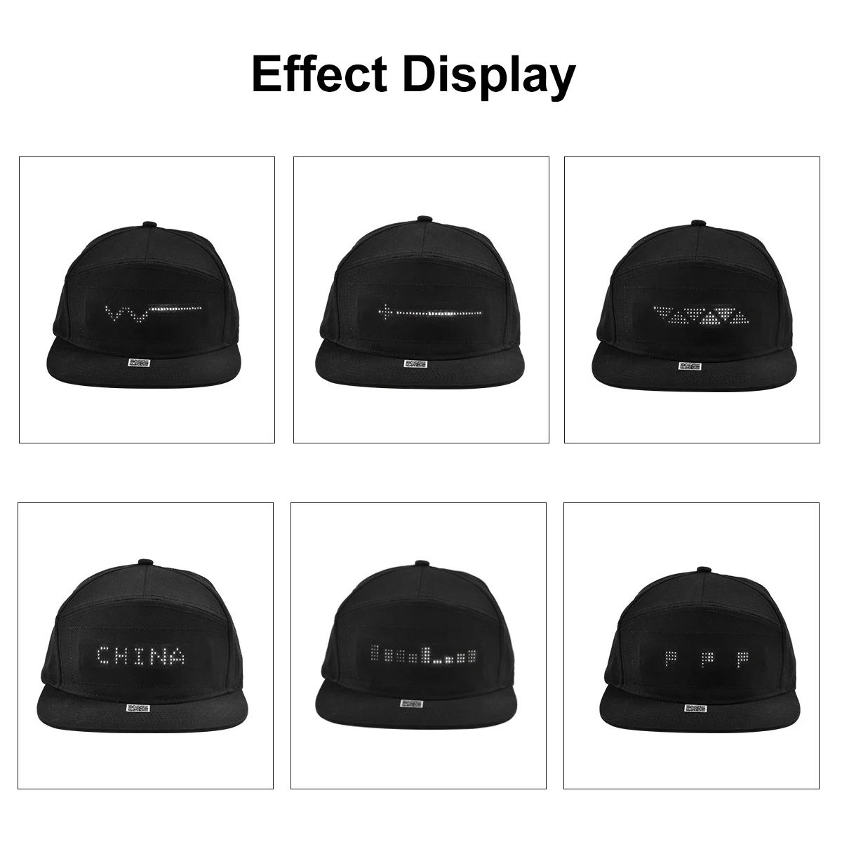 Бейсболки со светодиодным экраном Bluetooth управление через приложение