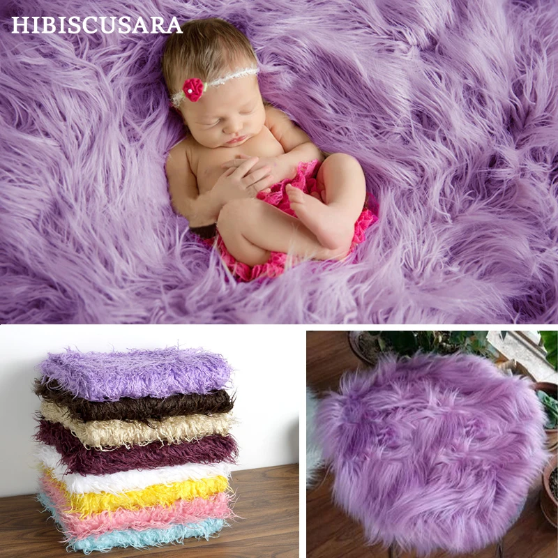Big Sizes Plush Blanket Newborn Baby Photography Backdrops Receiving Blanket Infant Photo Shoot Mat Faux Fur Carpet Rug Studio