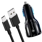 Автомобильное зарядное устройство QC 3,0, USB Type C, кабель для быстрой зарядки и передачи данных для OPPO Reno 6, 5, 4 Pro, Realme 8, 7 Pro, A95, A55, 5G, автомобильное зарядное устройство, кабель для телефона