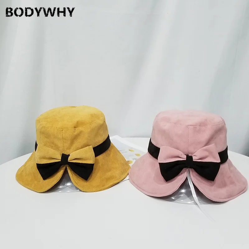 Women's Autumn and Winter Corduroy Hat Wild Art Letters Embroidery Fisherman Hat Japanese Soft Girl Small Basin Hat Tide