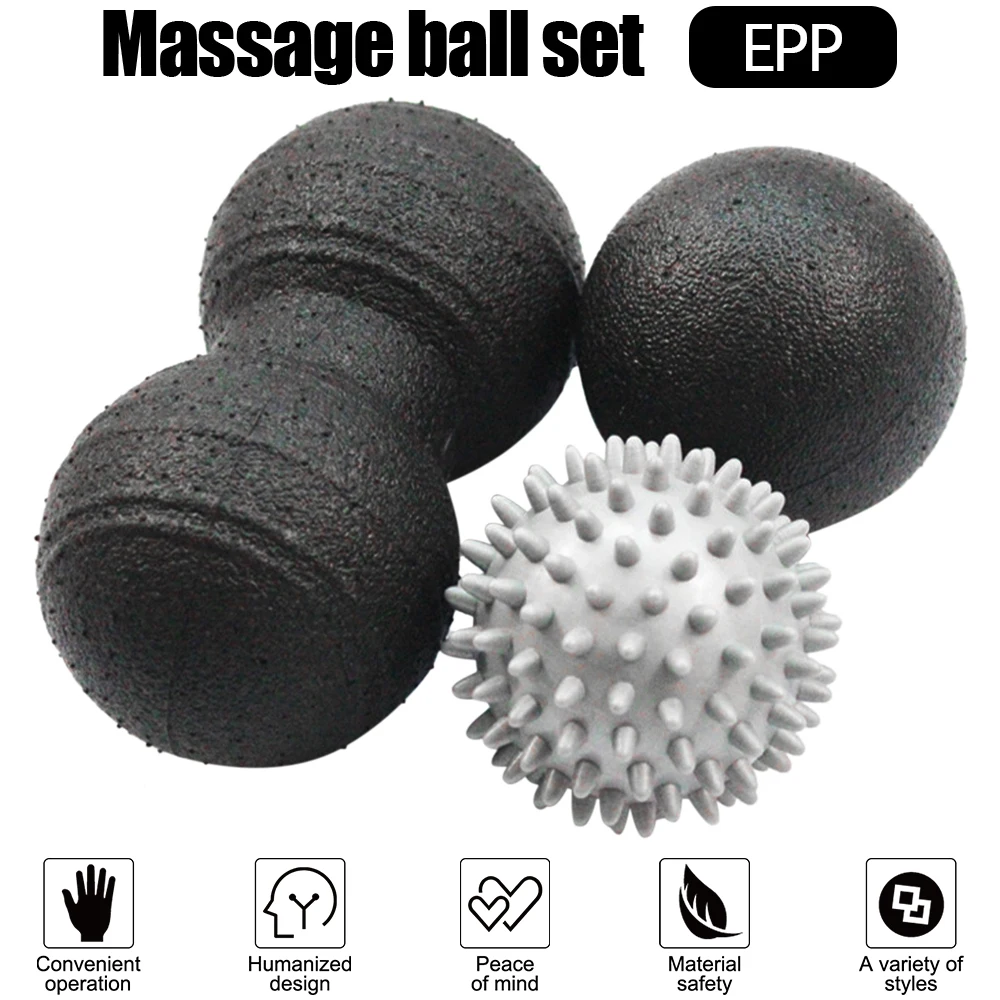 

1 комплект Массажный мяч, ролик для йоги с шипами для спины, руки, сенсорные аксессуары, тренировочный фитнес-мяч, тренажерный зал, тело, спор...