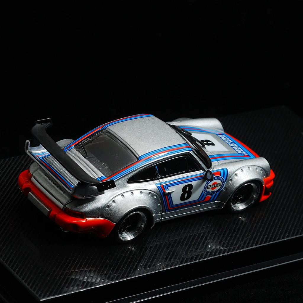 Модель автомобиля 1/64 CM модель Pors RWB 964 MARTINI серебряный литой автомобиль гоночный