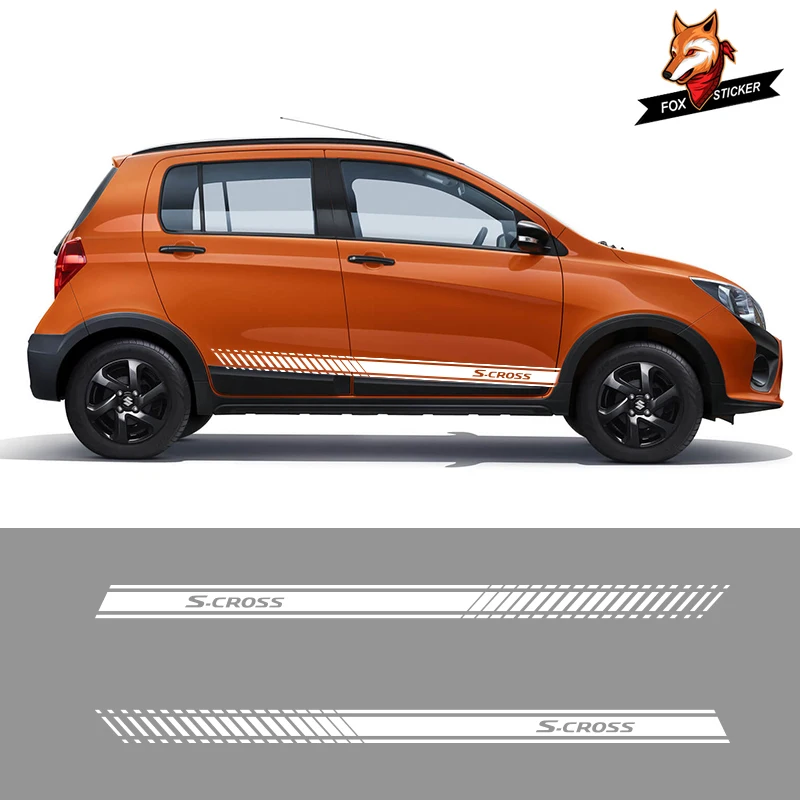 2 шт. двери автомобиля Стикеры гоночный автомобиль с полосками по бокам виниловые