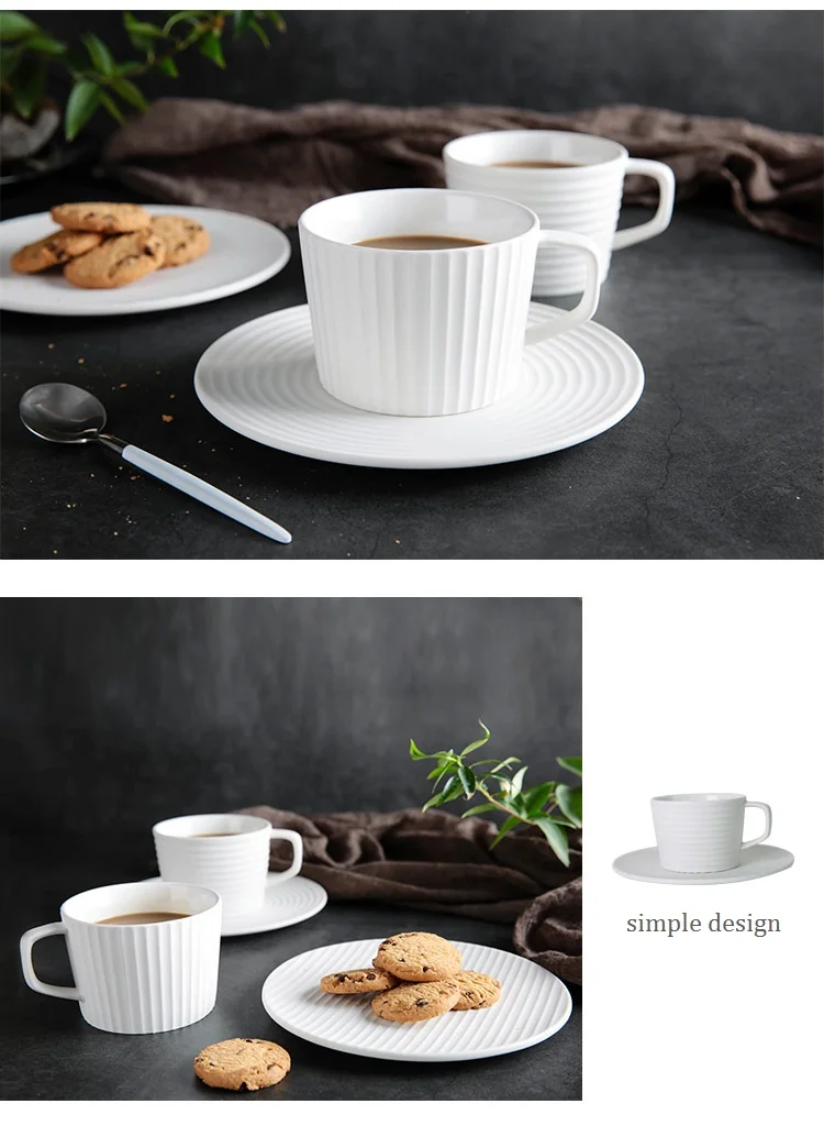 Nordic Retro Europe Style Procelain Coffee Set Tea Set Cup and Saucer Set 200ml Japanese Style Unique Design