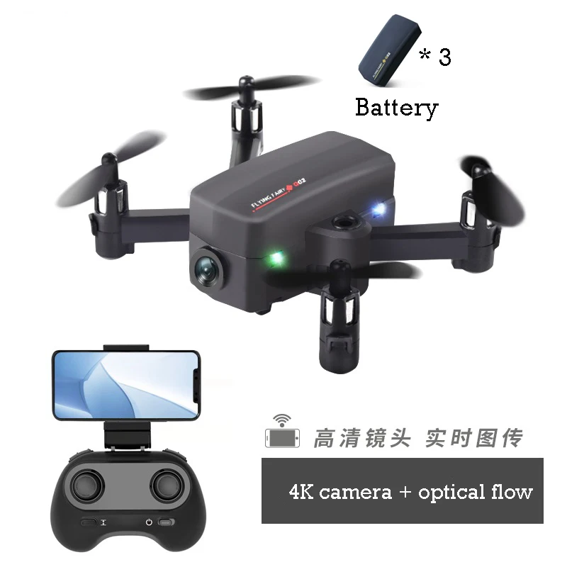 4K camera black 3B Мини Карманный Дрон с HD 4K FVP wifi камера Дрон RC Квадрокоптер широкий угол Безголовый оптический поток режим удержания высоты Дрон - Цвет: 4K camera black 3B