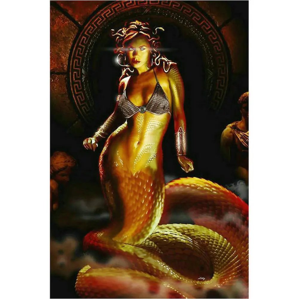 Алмазная мозаика &quotЗмеиная фея&quot полностью квадратная сделай сам алмазная