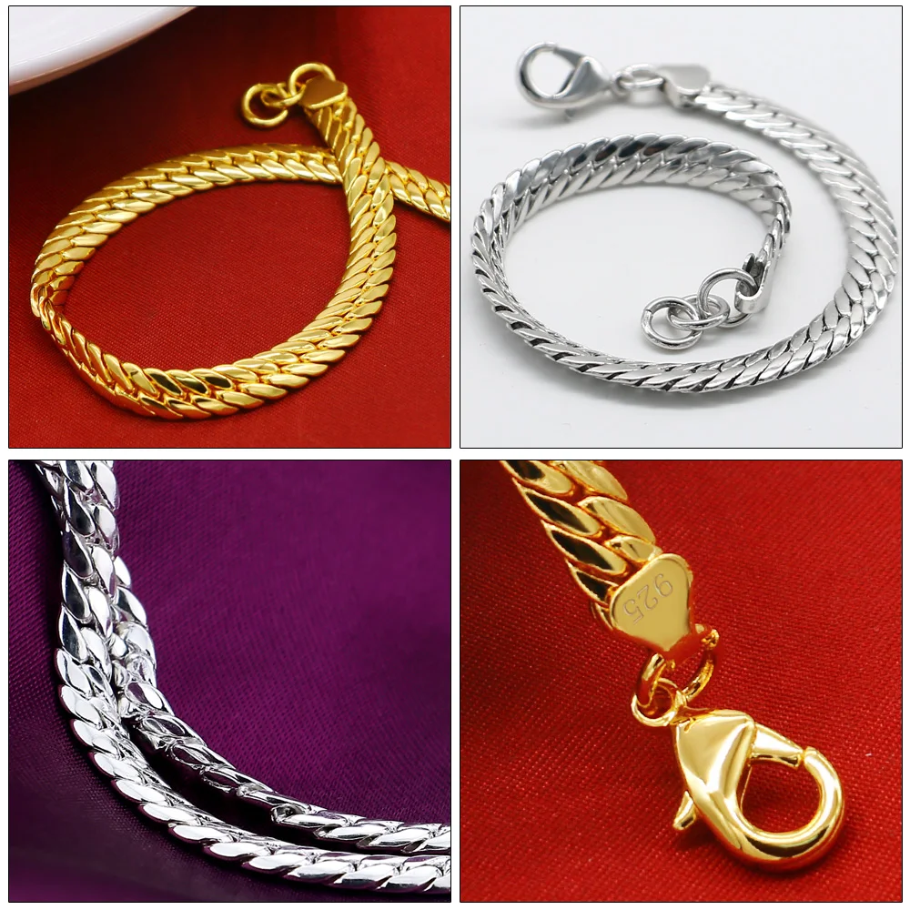 Hot sale European New fashion 6mm19cm man bracelet.Solid 925 sterling silver bracelet bracelet.Wholesale jewelry | Украшения и