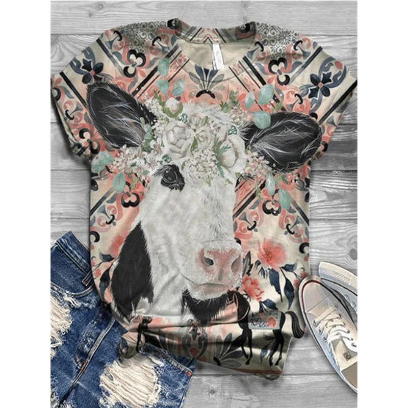 

European Casual Loose T-shirts Skeleton Skull 3D Print Short Sleeve T shirt For Girl O-Neck T-shirt Female Drop Shipping