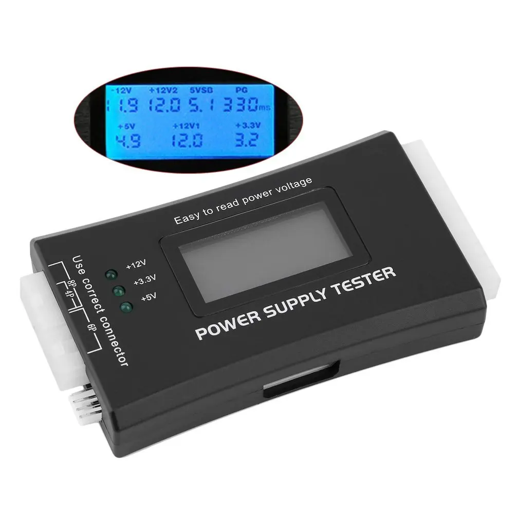 

Computer PC Power Supply Tester Checker 20/24 pin SATA HDD ATX BTX Meter LCD Digital LCD Display PC 2020 Hot Sale Drop Shipping