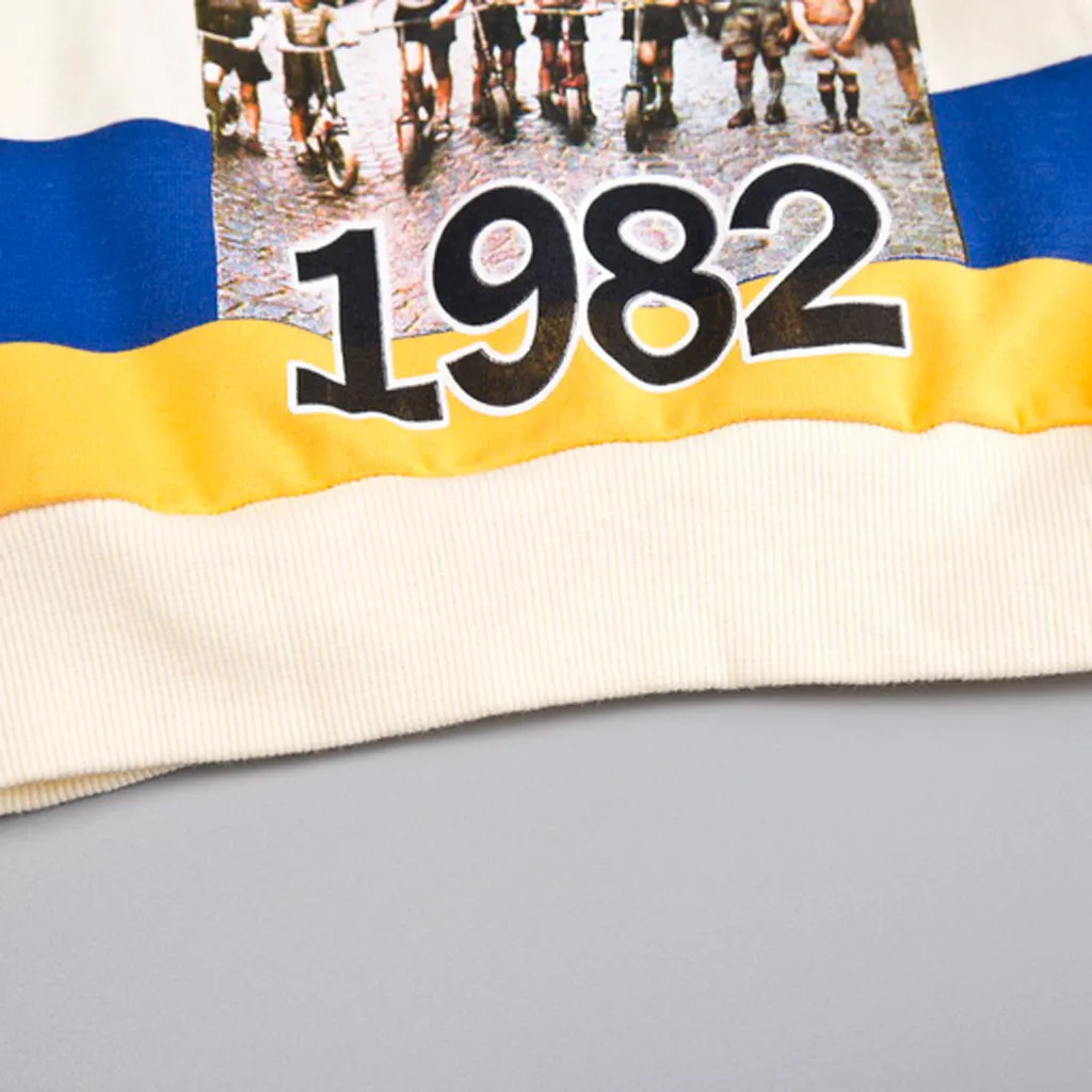 TELOTUNY/Толстовка в полоску с буквенным принтом для маленьких мальчиков и девочек