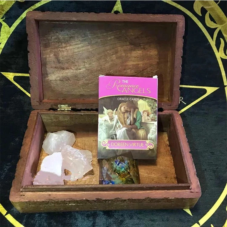 

Indian Antique Walnut Wood Pentagram Jewelry Box Hand-carved Jewelry Crystal Box Storage Box Tarot Storage Box Hot Gift