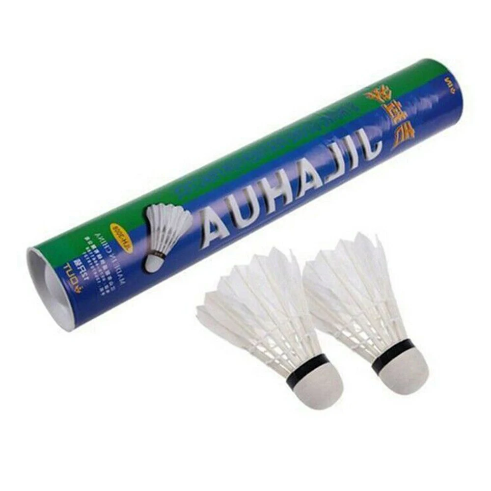 12 шт. спортивные бадминтон белые шары воланы из гусиных перьев Птички Бадминтон