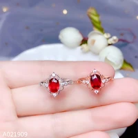 kjjeaxcmy boutique jewelry 925 sterling silver inlaid natural ruby women fresh classic adjustable gem ring support detection
