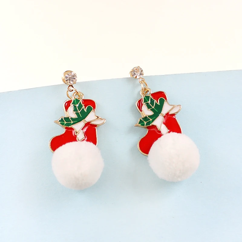 Новинка модные рождественские серьги GDHY в виде снежинок Санта-Клауса носков для