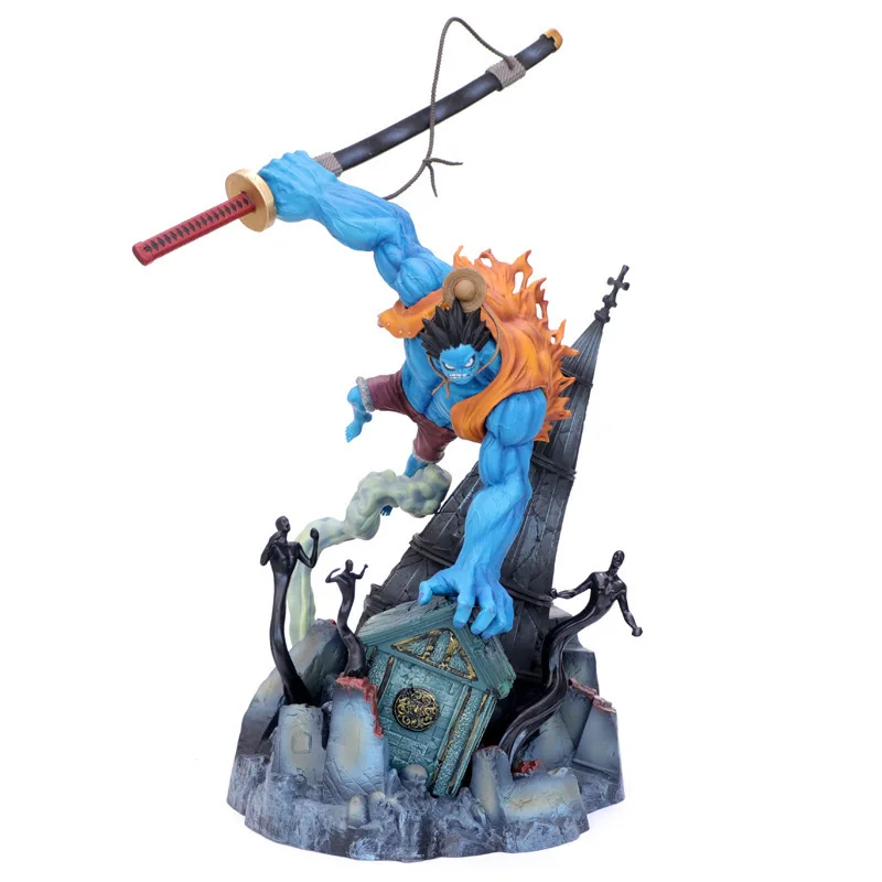 Kaufen Ein Stück GK Affe D Luffy Nightmare Bule Ver. Anime Action Figure Modell 42cm Statue Sammlung Spielzeug Desktop Dekoration Figma