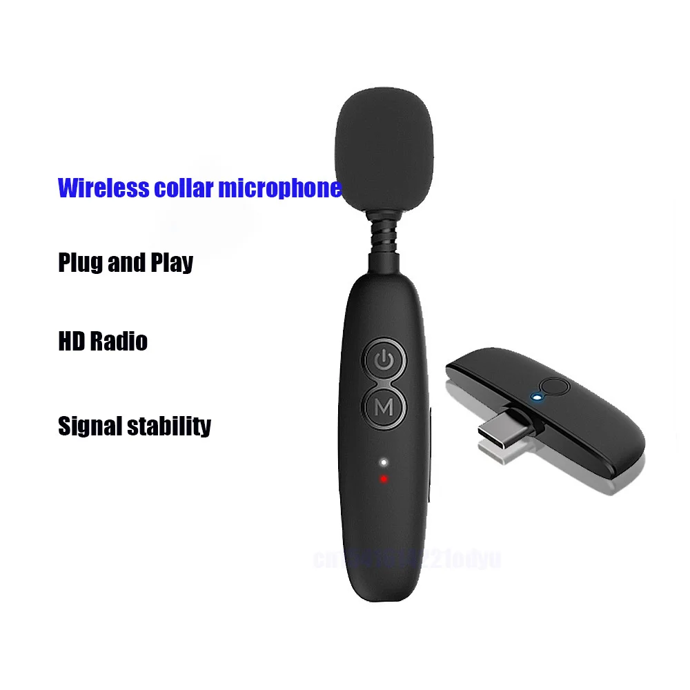 

2021 Wireless Lavalier Microphone Noise Cancel Low Latency 18m Mini Receiver For iPhone Youtube Live Broadcast Phone Microfonoe
