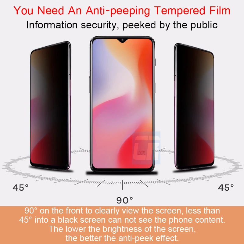 Полноэкранная Защитная пленка для конфиденциальности закаленное стекло OPPO R17 A72