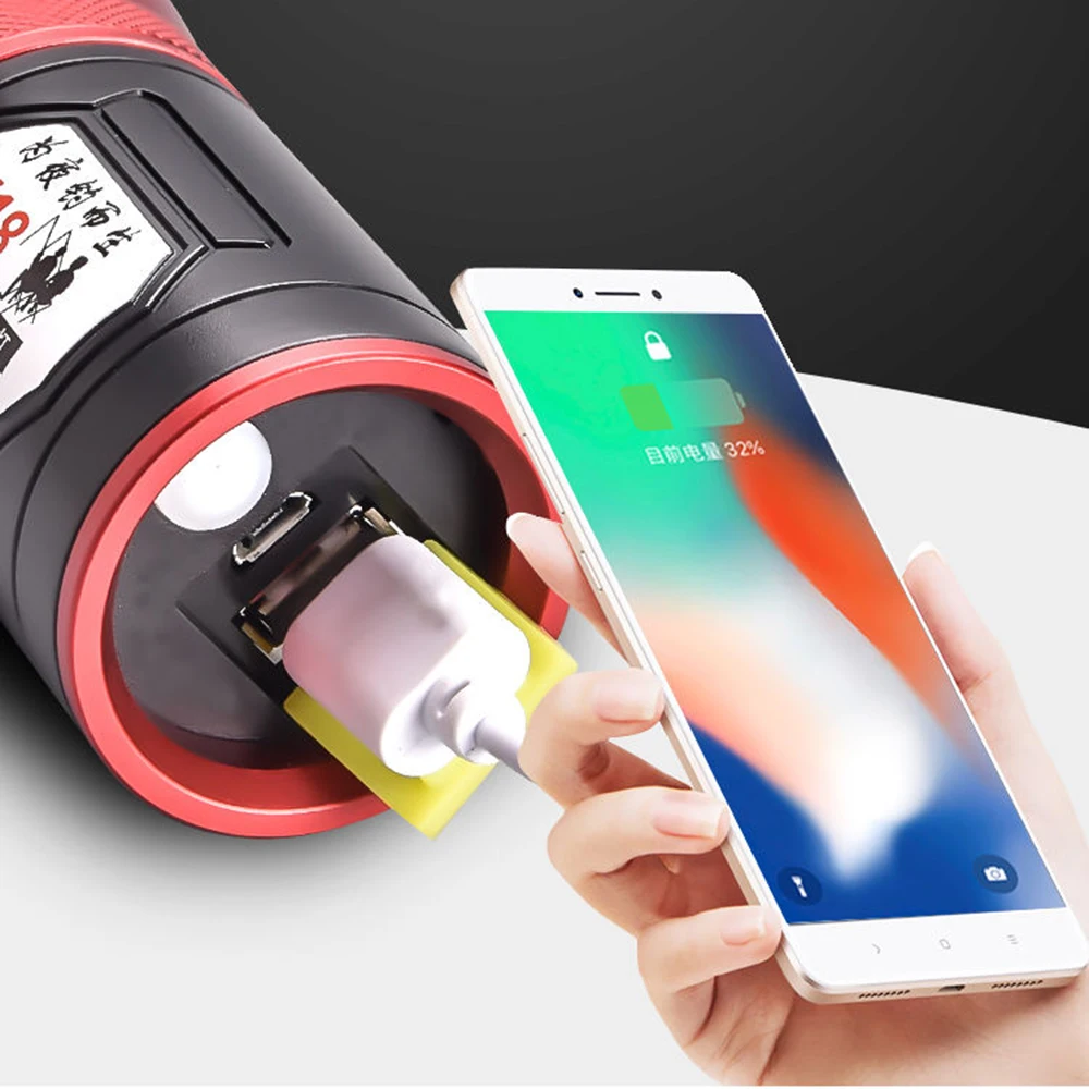 Светодиодный фонарик высокой мощности перезаряжаемый мощный яркий прожектор