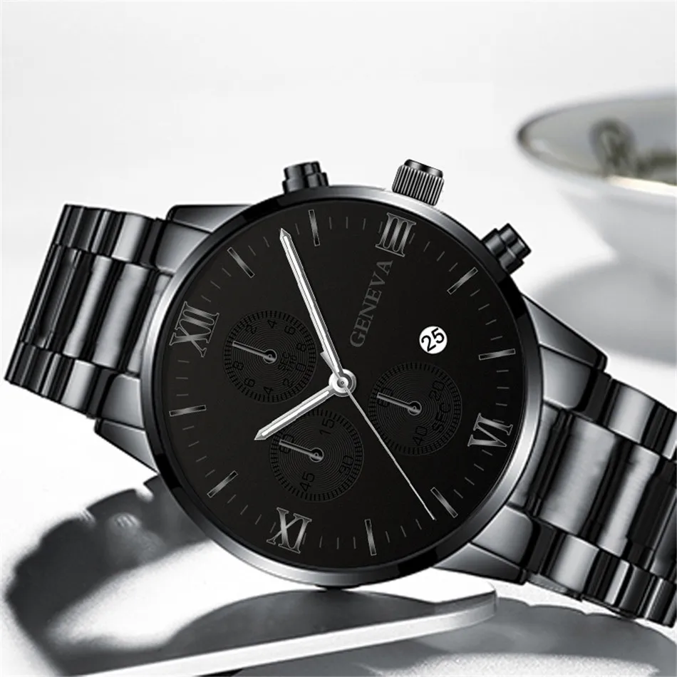 Watch Men Fashion Business Watches Luxury Calendar Clock Man Stainless Steel Quartz Wrist Watch reloj hombre