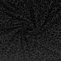 black knitted 4 way stretch leopard print burnout velvet fabric animal patterns for stage costumes party dress garment clothing