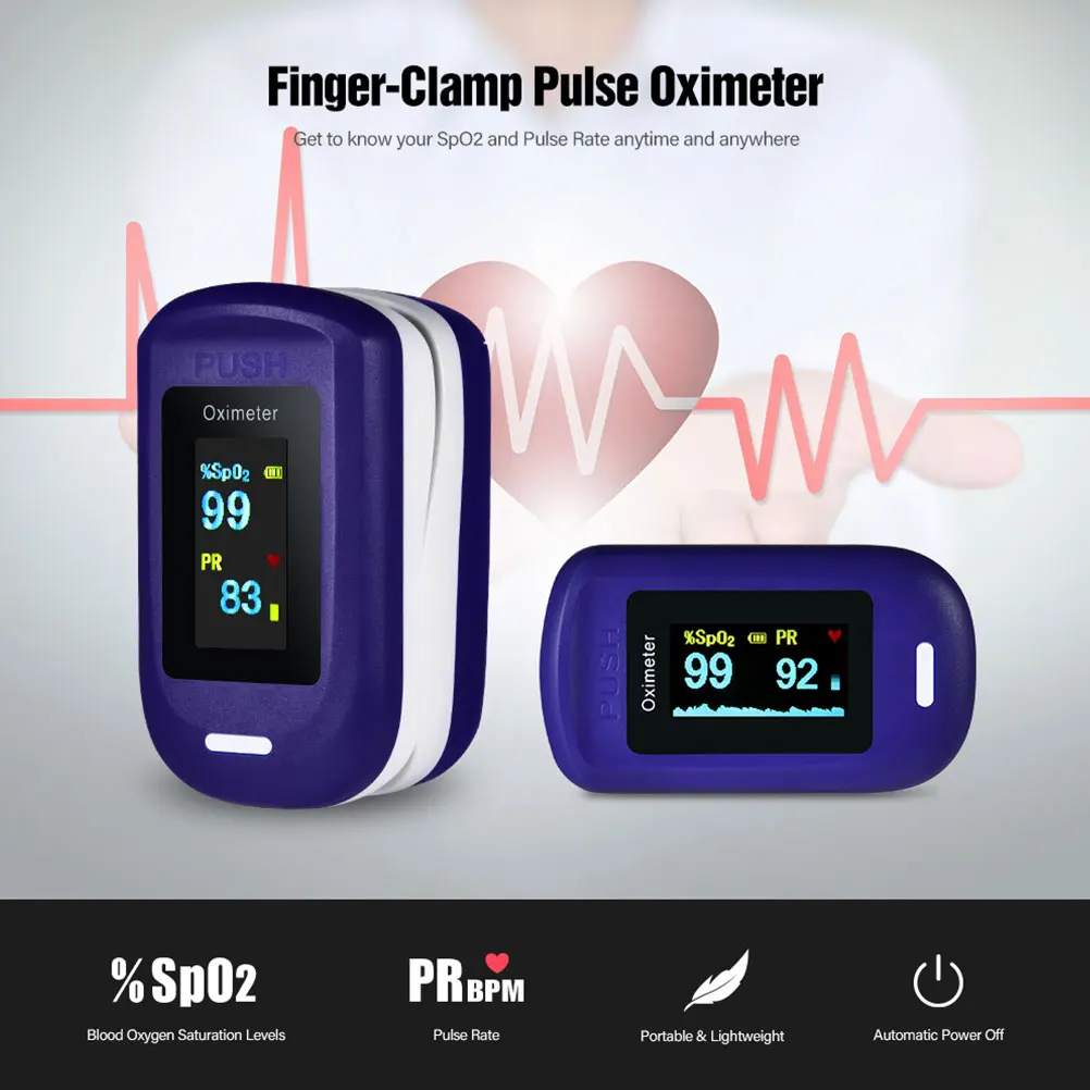Цифровой Пальчиковый пульсоксиметр датчик кислорода в крови оксиметр