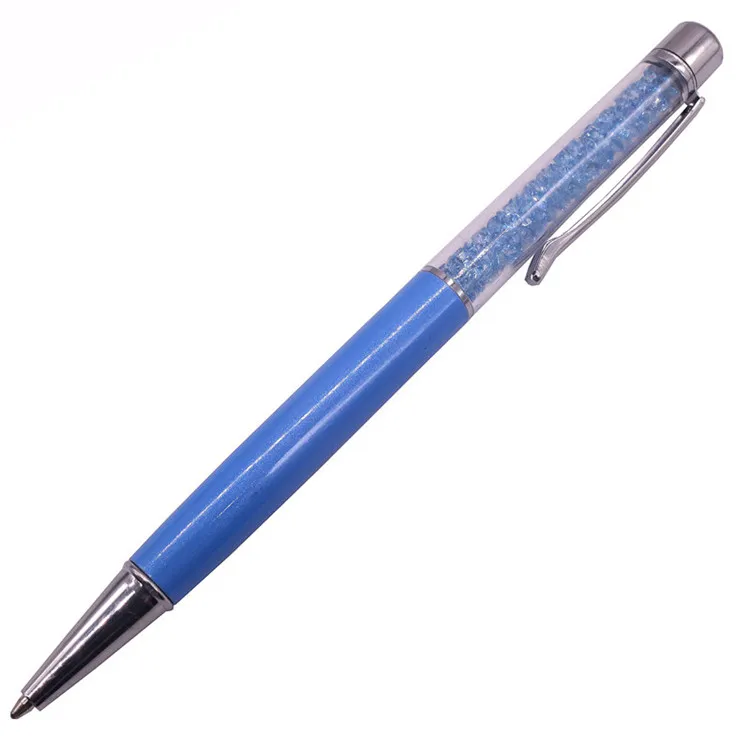 Drill light blue 15 шт.,, офисные канцелярские принадлежности, офисные принадлежности для школьников, шариковая ручка 0,7 мм, тонкая крышка с кристаллами и бриллиантами, смешанные цвета - Цвет: Drill light blue