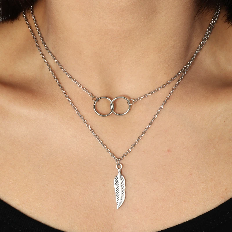 Женская винтажная подвеска в виде листа|Колье| |