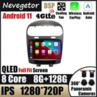 Автомагнитола 2 Din на Android 11 для Dodge Journey Fiat Leap 2012-2020, радио с навигацией, GPS-навигацией, мультимедийный плеер