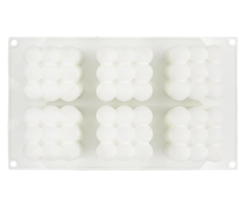 

6-Cavity Rubik's Cube Mousse Cake Silicone Mold 3D Chocolate Baking Mould Dessert Cake DIY Decorating Art Cakes Crafts