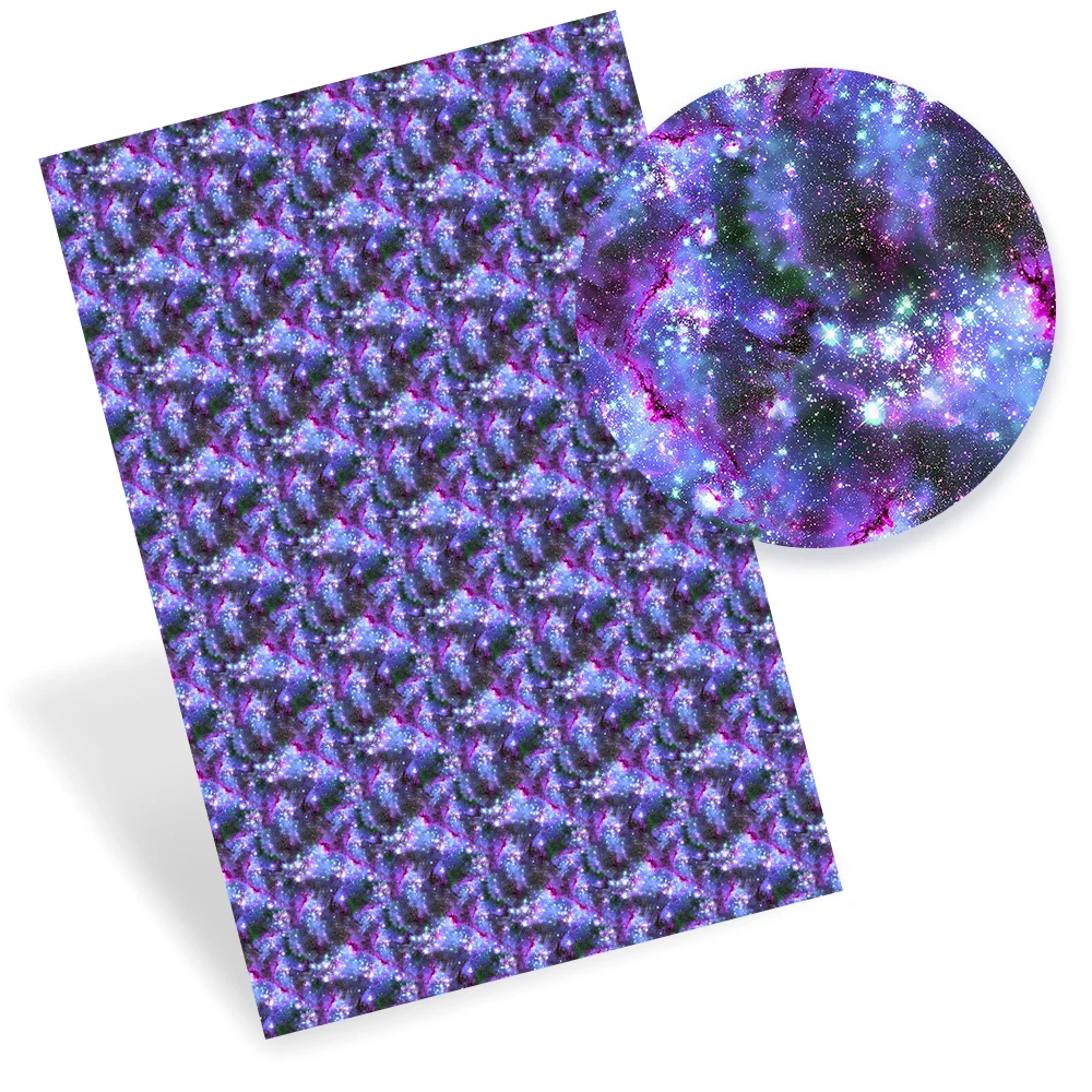 22*30 см Синтетическая кожаная ткань Звездное небо Печать из искусственной кожи