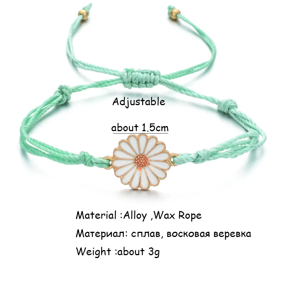 Новый эмалированный очаровательный плетеный браслет в виде подсолнуха для