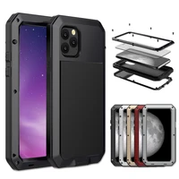 armor aluminum metal case for iphone 11 12 pro max case tempered glass shockproof cover for iphone 6 7 8 plus x xr xs max coque