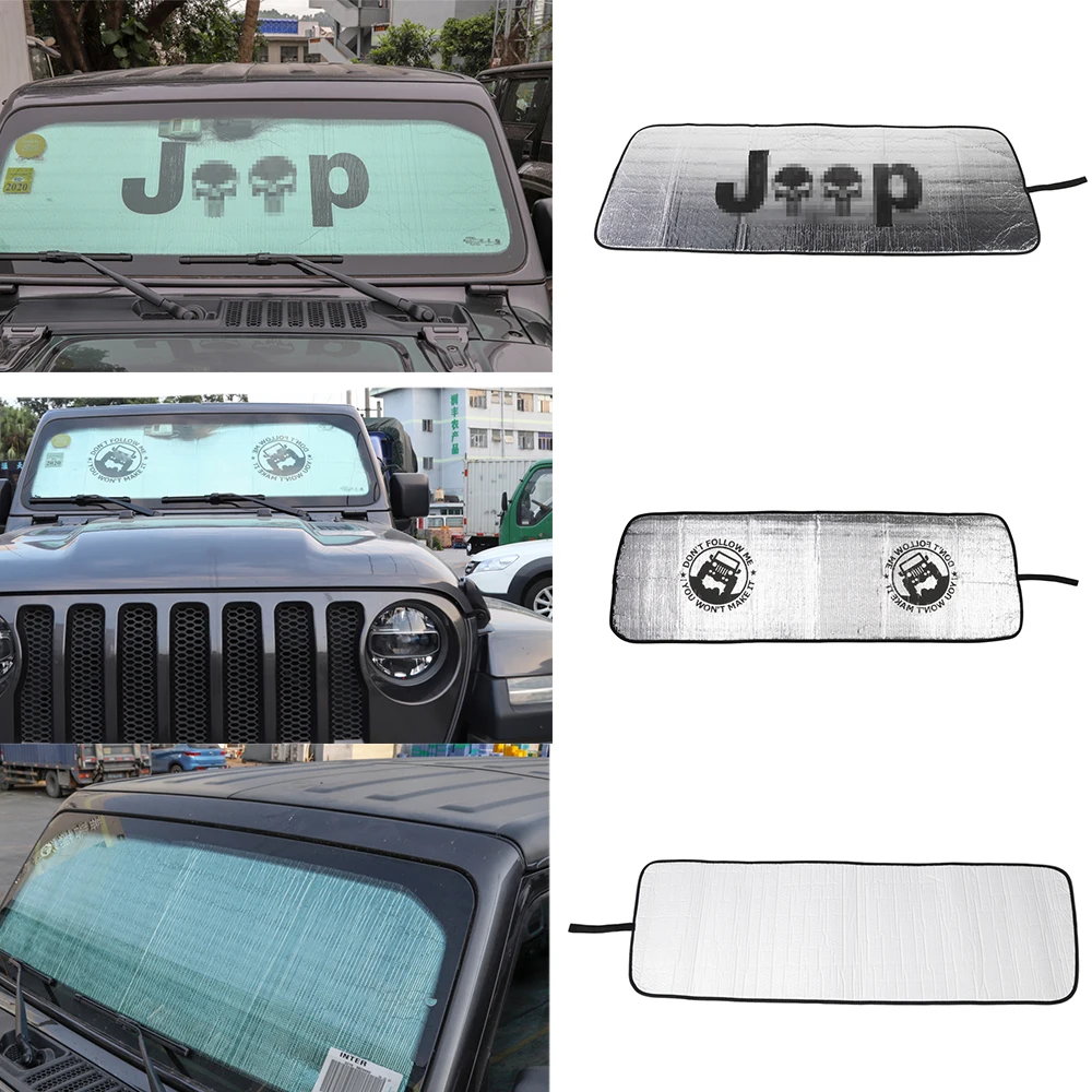 

Car Front Windshield Sunshade Cover for Jeep Wrangler JL Gladiator JT 2018 2019 2020 2021 2022 2/4 Doors Car Interior Accessory